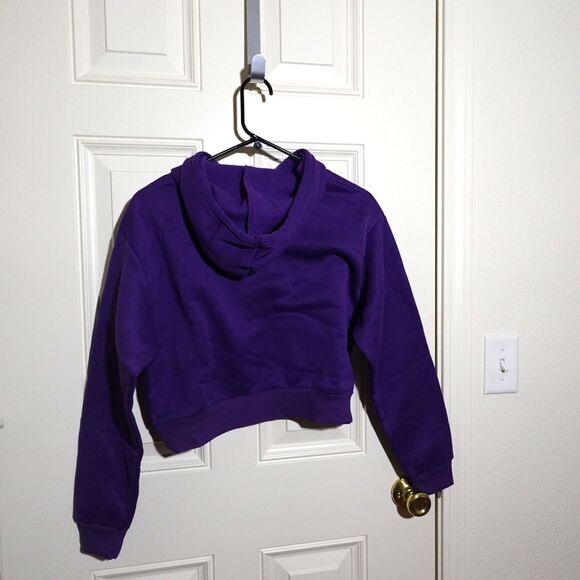 Shein Purple Cropped Hoodie - Picture 3 of 5